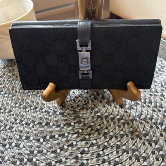 GUCCI Jackie GG canvas and leather Wallet - Picture 1 of 6